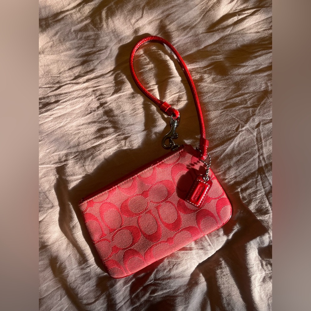 Coach Red Wristlet Clutch